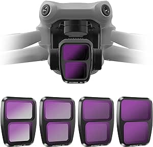 REYGEAK Air 3 ND Filters,ND Filter Set para DJI Air 3, pack de 4 unidades ND8 ND16 ND32 ND64 lente de drone filtro gris accesorios multicapa HD óptica marco de aleación de aluminio